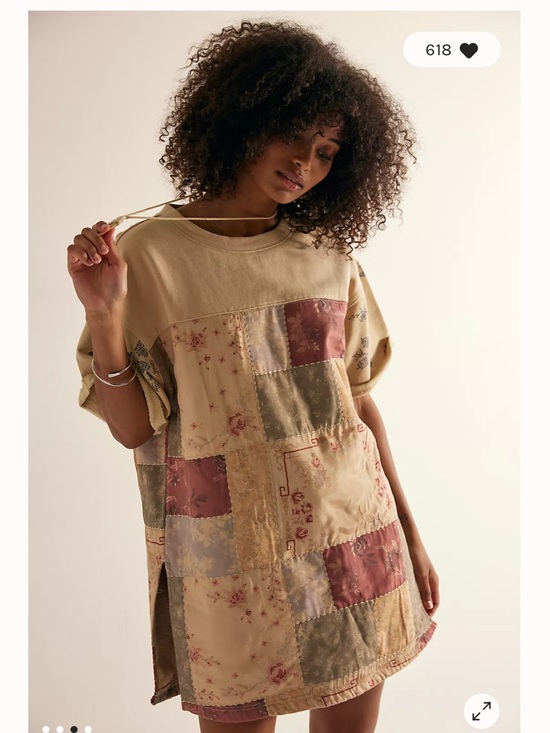 Free People Tops - Free People Patchwork Floral Tunic Beige, Dusty Rose Lover Sweatshirt mini Dress